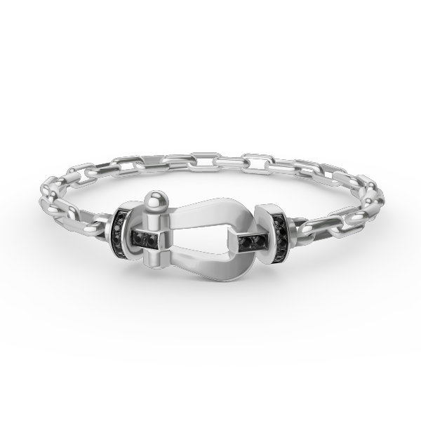 [Vellora-Opalyn]FORCE LARGE HORSESHOE CLASP  METAL BRACELET