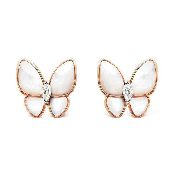 [Vellora-Opalyn]BUTTERFLY MOP DIAMOND EARRINGS