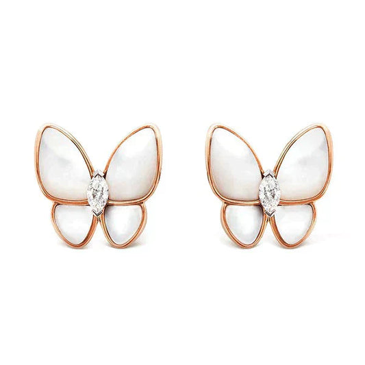 [Vellora-Opalyn]BUTTERFLY MOP DIAMOND EARRINGS