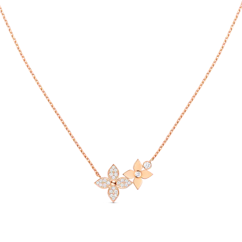 [Vellora-Opalyn]STAR BLOSSOM NECKLACE PINK GOLD DIAMONDS