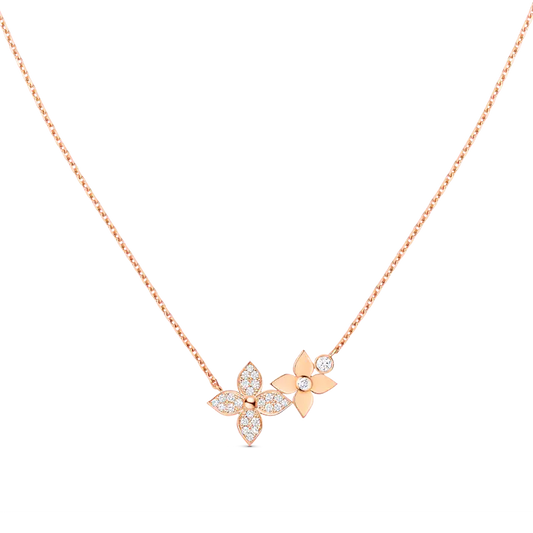 [Vellora-Opalyn]STAR BLOSSOM NECKLACE PINK GOLD DIAMONDS