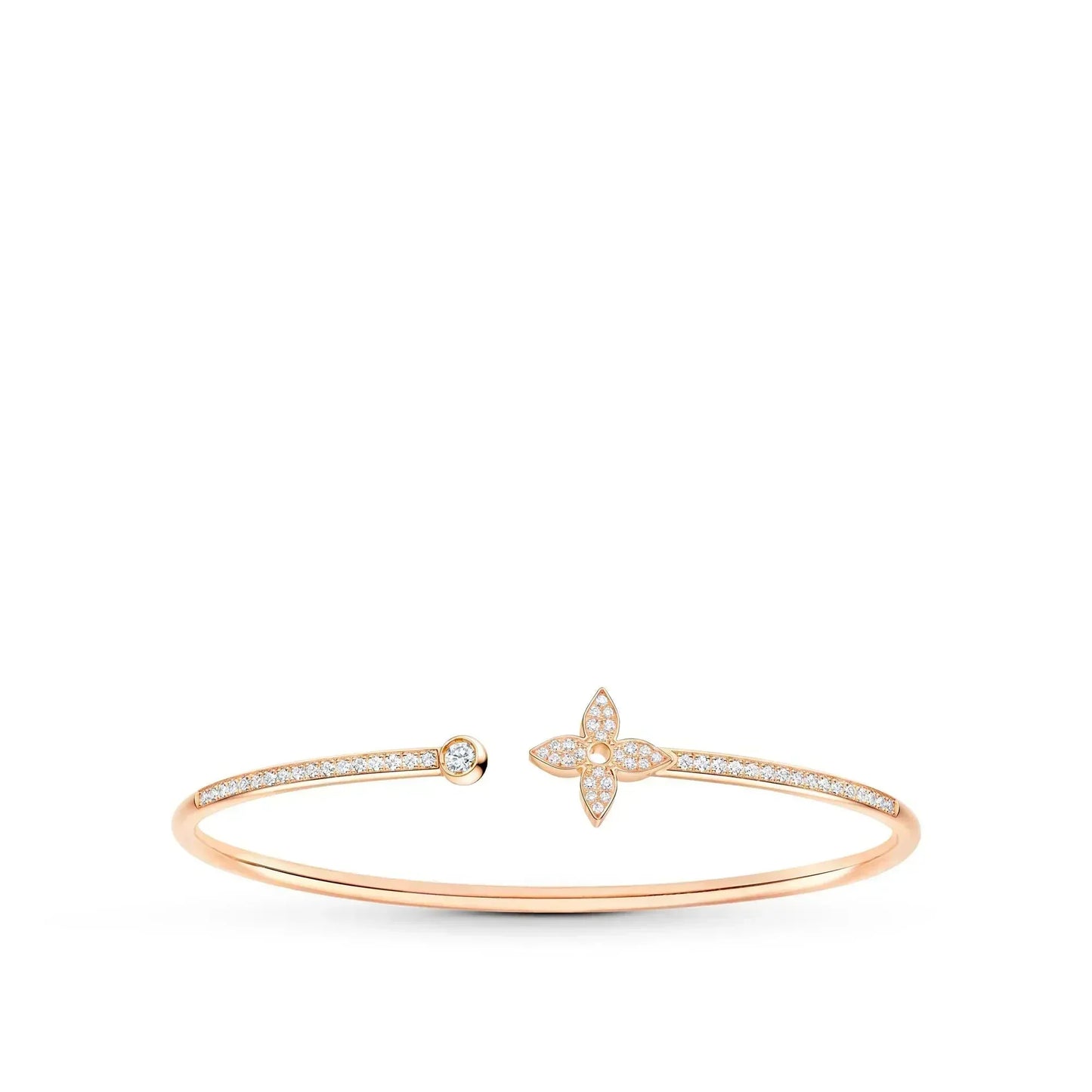 [Vellora-Opalyn]IDYLLE PINK GOLD OPEN BRACELET DIAMOND PAVED