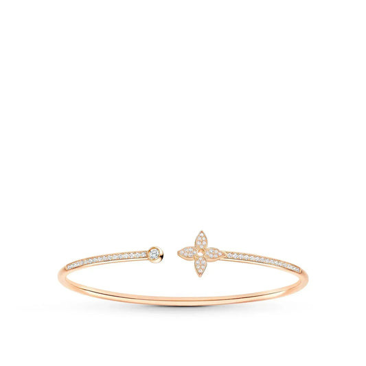 [Vellora-Opalyn]IDYLLE PINK GOLD OPEN BRACELET DIAMOND PAVED