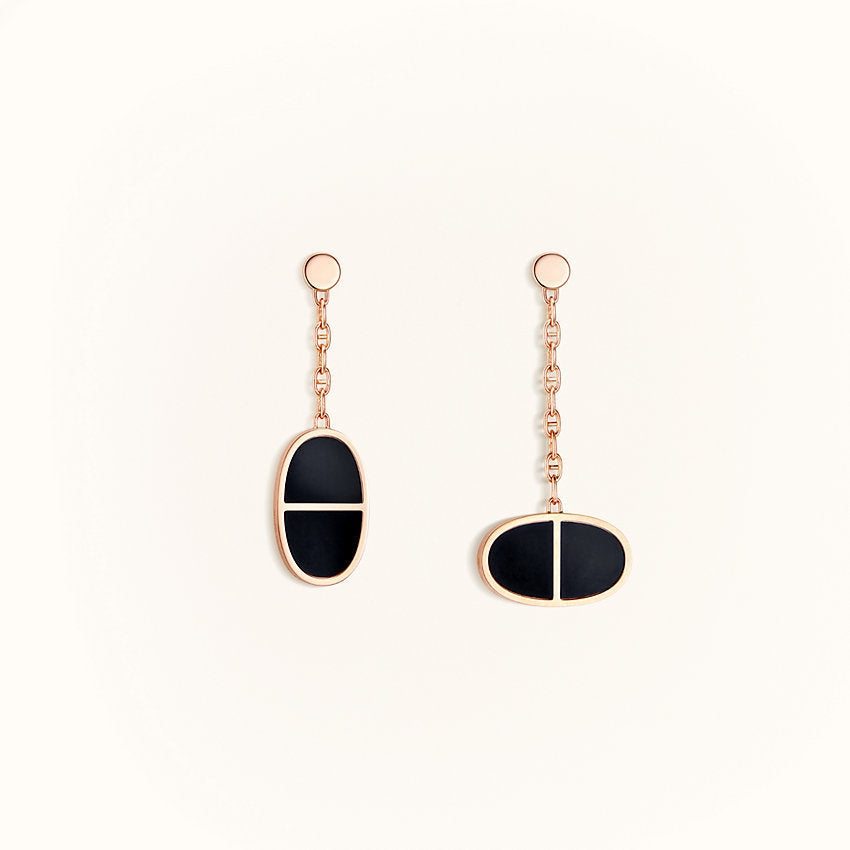 [Vellora-Opalyn]CHAINE VERSO BLACK CERAMIC EARRINGS