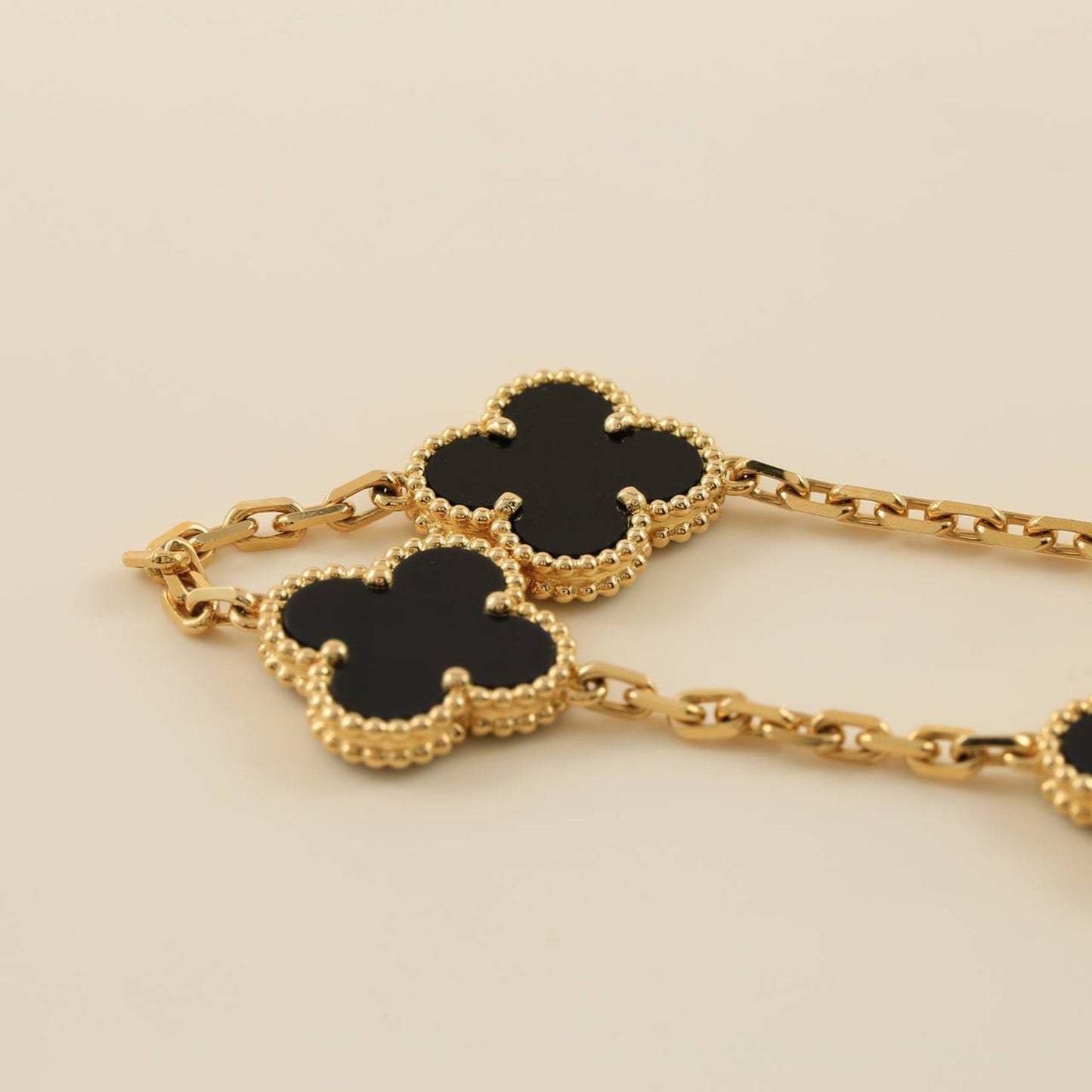 [Vellora-Opalyn]CLOVER  5 MOTIFS BLACK ONYX BRACELET