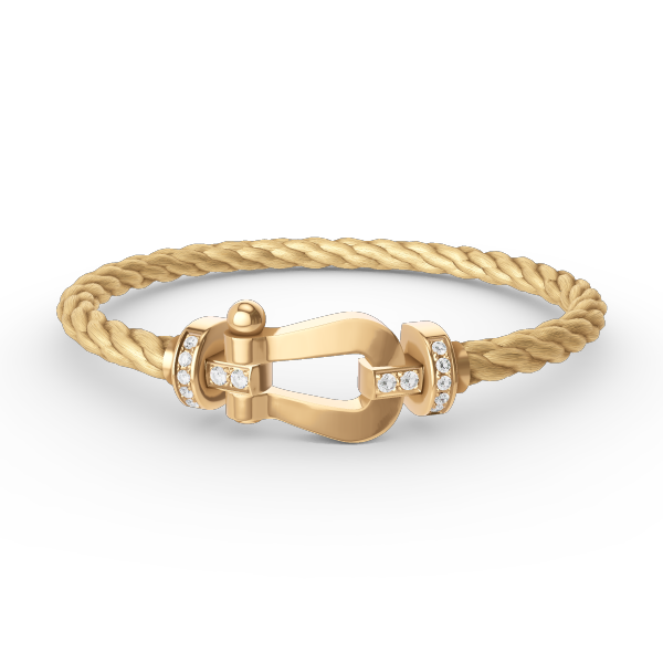 [Vellora-Opalyn]FORCE LARGE HORSESHOE HALF DIAMOND BRACELET GOLD