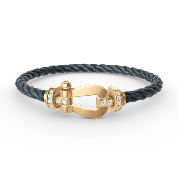 [Vellora-Opalyn]FORCE LARGE HORSESHOE HALF DIAMOND BRACELET GOLD