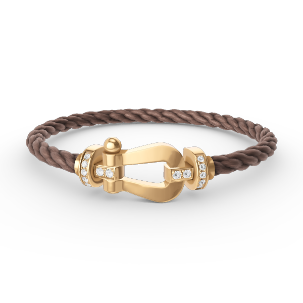 [Vellora-Opalyn]FORCE LARGE HORSESHOE HALF DIAMOND BRACELET GOLD