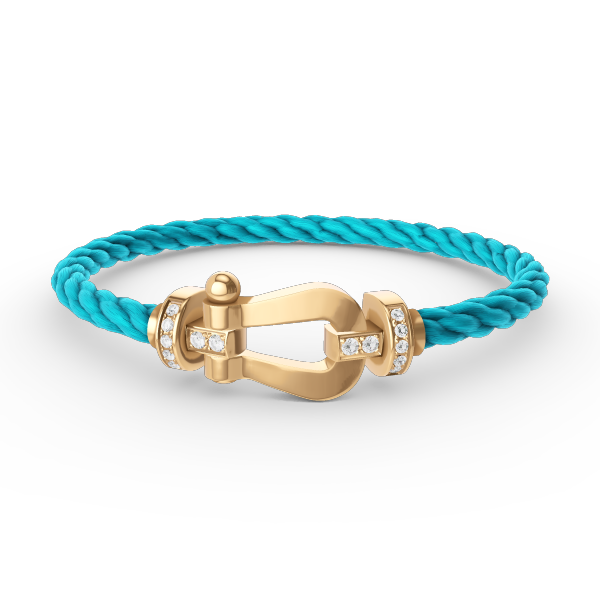 [Vellora-Opalyn]FORCE LARGE HORSESHOE HALF DIAMOND BRACELET GOLD