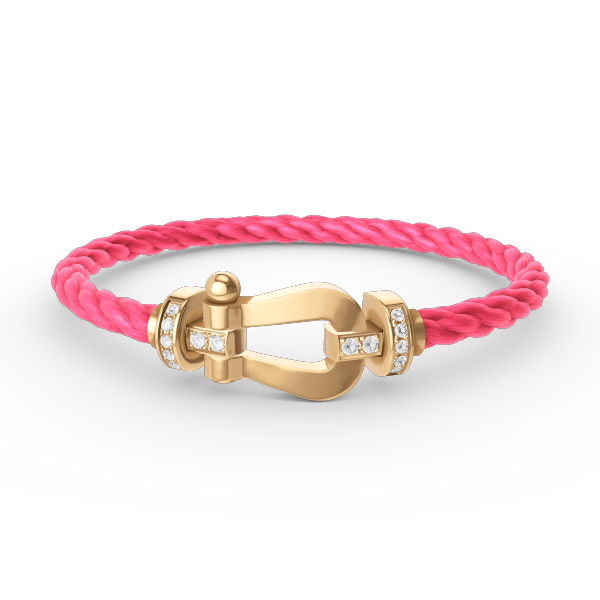[Vellora-Opalyn]FORCE LARGE HORSESHOE HALF DIAMOND BRACELET GOLD