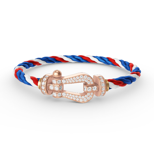 [Vellora-Opalyn]FORCE LARGE HORSESHOE FULL DIAMOND BRACELET ROSE GOLD