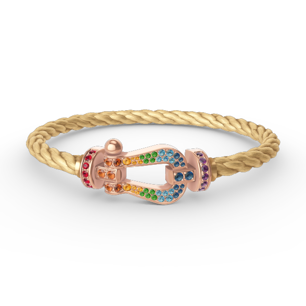 [Vellora-Opalyn]FORCE LARGE HORSESHOE  COLORED DIAMOND BRACELET ROSE GOLD