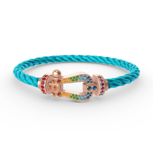 [Vellora-Opalyn]FORCE LARGE HORSESHOE  COLORED DIAMOND BRACELET ROSE GOLD