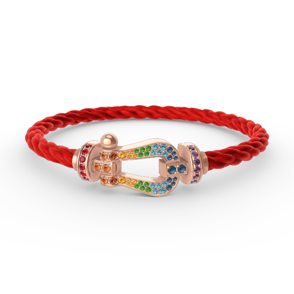 [Vellora-Opalyn]FORCE LARGE HORSESHOE  COLORED DIAMOND BRACELET ROSE GOLD