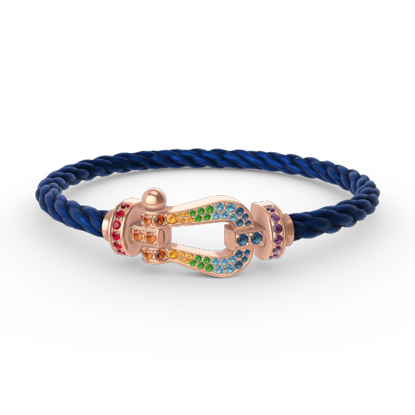 [Vellora-Opalyn]FORCE LARGE HORSESHOE  COLORED DIAMOND BRACELET ROSE GOLD