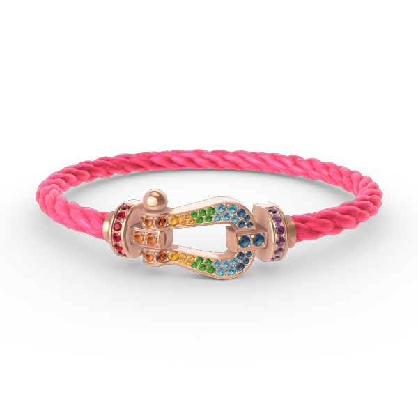 [Vellora-Opalyn]FORCE LARGE HORSESHOE  COLORED DIAMOND BRACELET ROSE GOLD