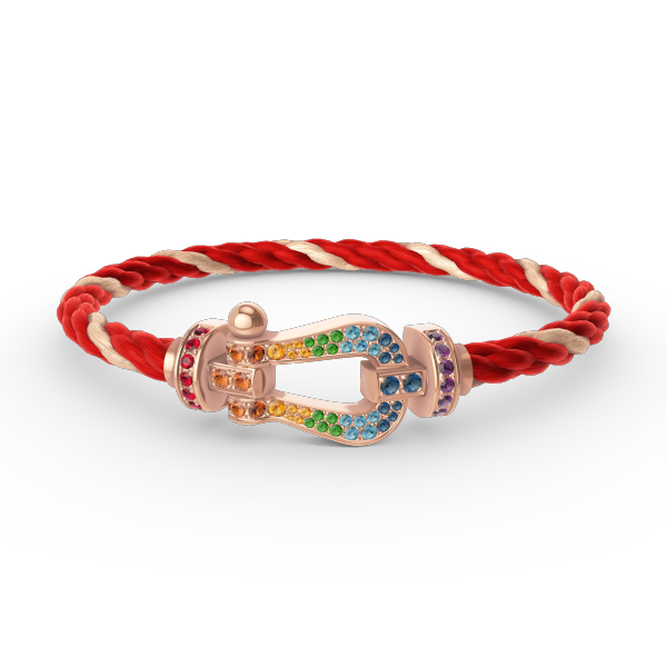 [Vellora-Opalyn]FORCE LARGE HORSESHOE  COLORED DIAMOND BRACELET ROSE GOLD