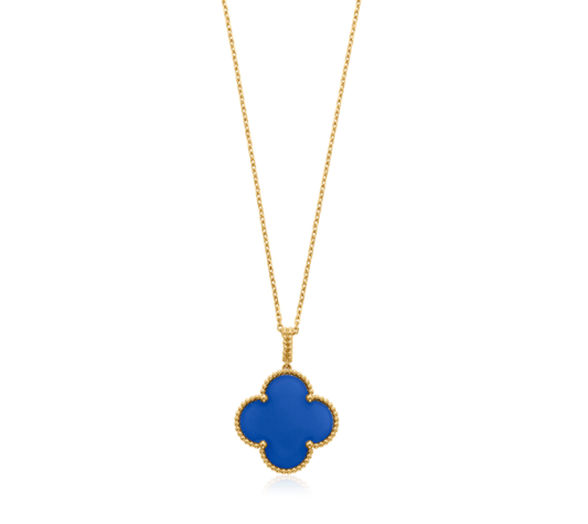 [Vellora-Opalyn]CLOVER 25MM NECKLACE TURQUOISE ROSE GOLD