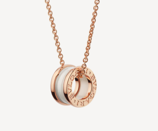 [Vellora-Opalyn]ZERO 1 WHITE CERAMIC PINK GOLD NECKLACE