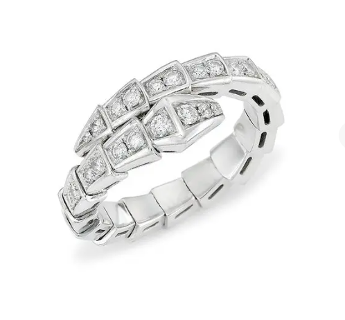[Vellora-Opalyn]SERPENTI RING SILVER DIAMOND PAVED 4MM
