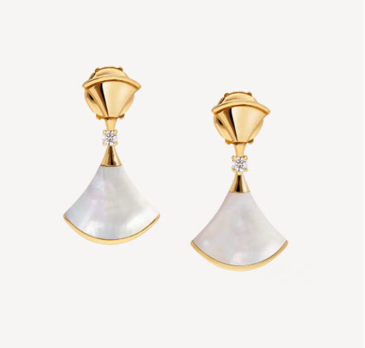 [Vellora-Opalyn]DREAM MOP 1 DIAMOND EARRINGS