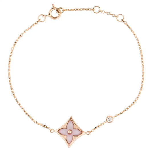 [Vellora-Opalyn]STAR 1 DIAMOND PINK GOLD BRACELET