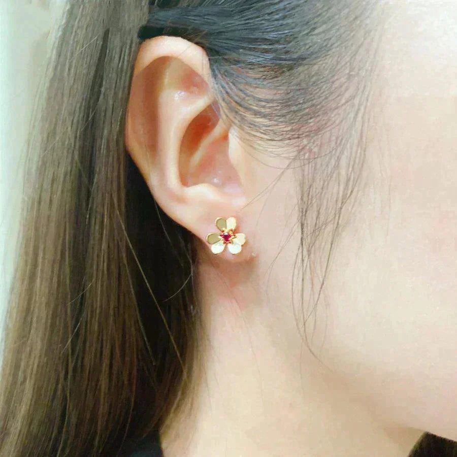 [Vellora-Opalyn]FRIVOLE  FLOWER PINK EARRINGS