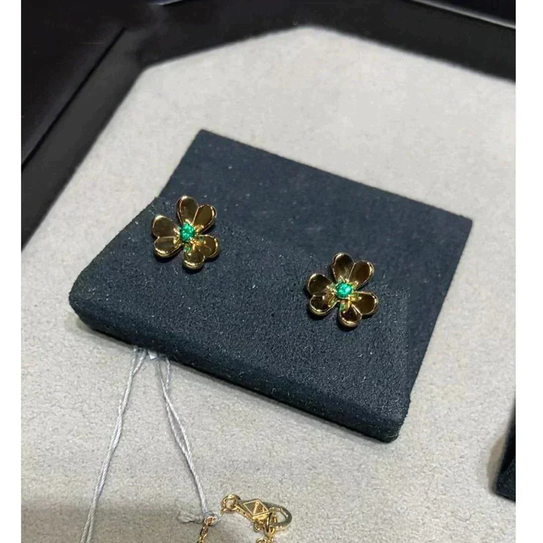 [Vellora-Opalyn]FRIVOLE  FLOWER MALACHITE EARRINGS
