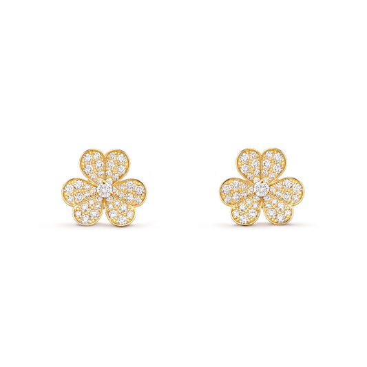 [Vellora-Opalyn]FRIVOLE GOLD FLOWER DIAMOND EARRINGS