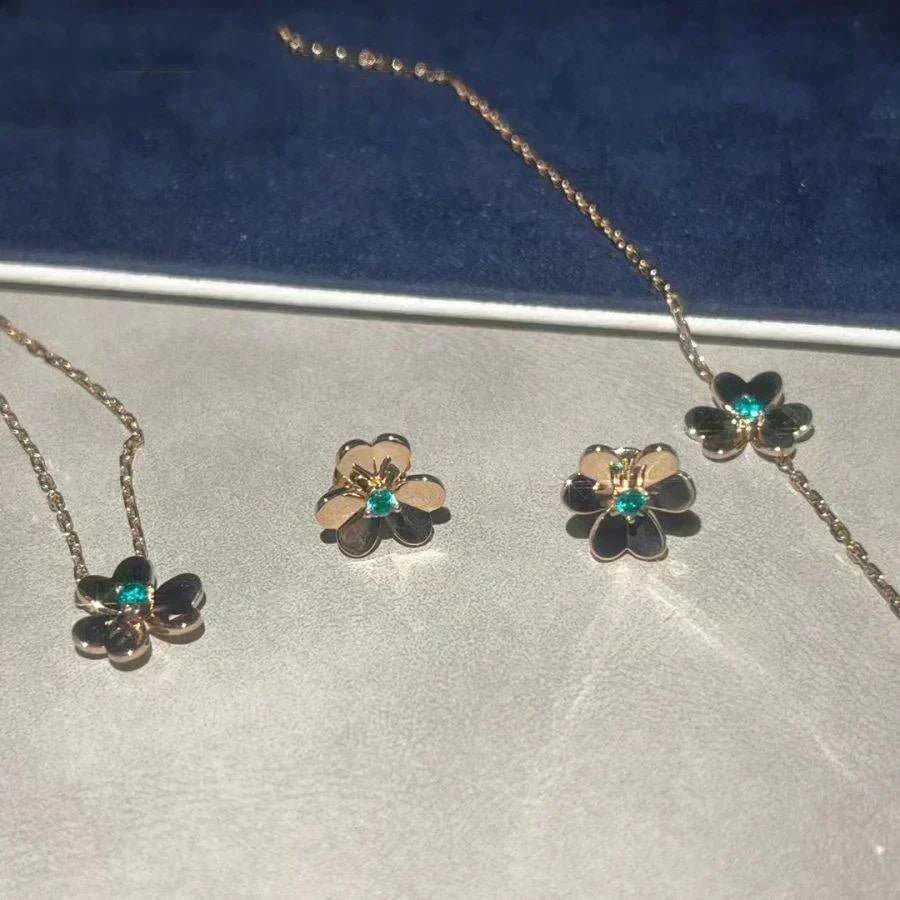 [Vellora-Opalyn]FRIVOLE  FLOWER MALACHITE EARRINGS