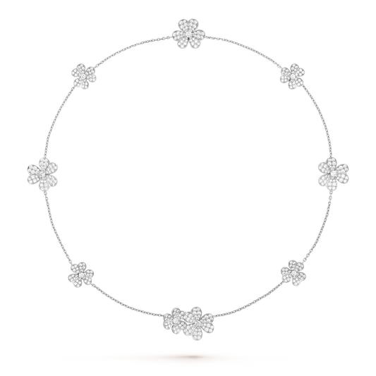 [Vellora-Opalyn]FRIVOLE SILVER 9 FLOWERS NECKLACE