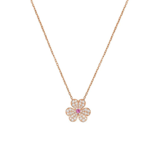 [Vellora-Opalyn]FRIVOLE ROSE GOLD FLOWER DIAMOND NECKLACE
