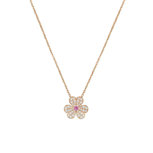 [Vellora-Opalyn]FRIVOLE ROSE GOLD FLOWER DIAMOND NECKLACE
