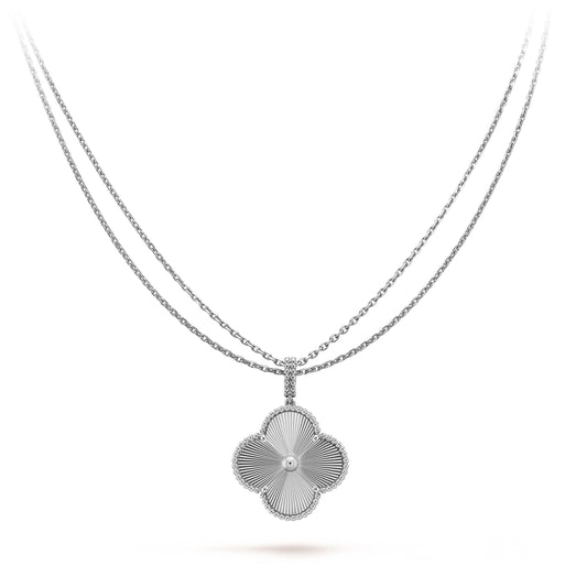[Vellora-Opalyn]CLOVER 25MM SILVER BIG CLOVER NECKLACE