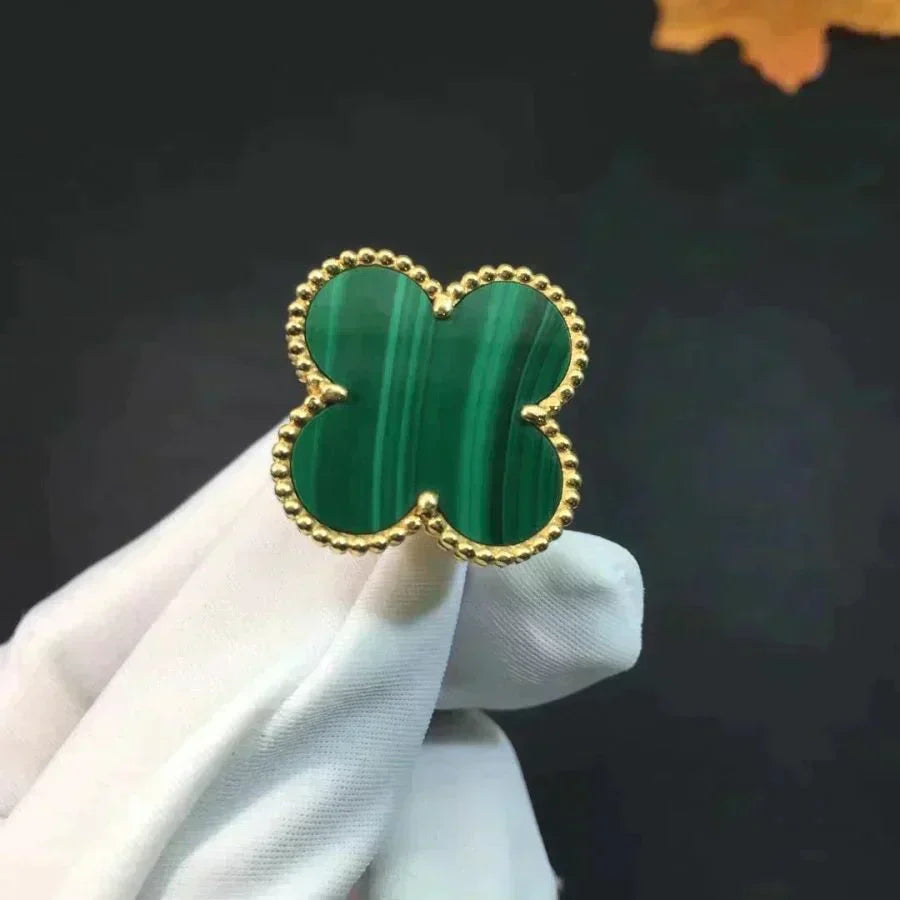 [Vellora-Opalyn]CLOVER MALACHITE RING