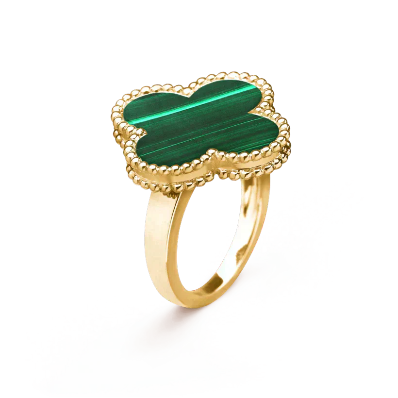 [Vellora-Opalyn]CLOVER MALACHITE RING