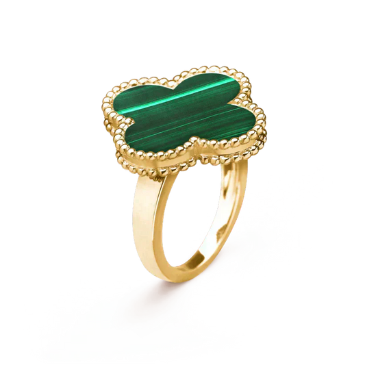 [Vellora-Opalyn]CLOVER MALACHITE RING