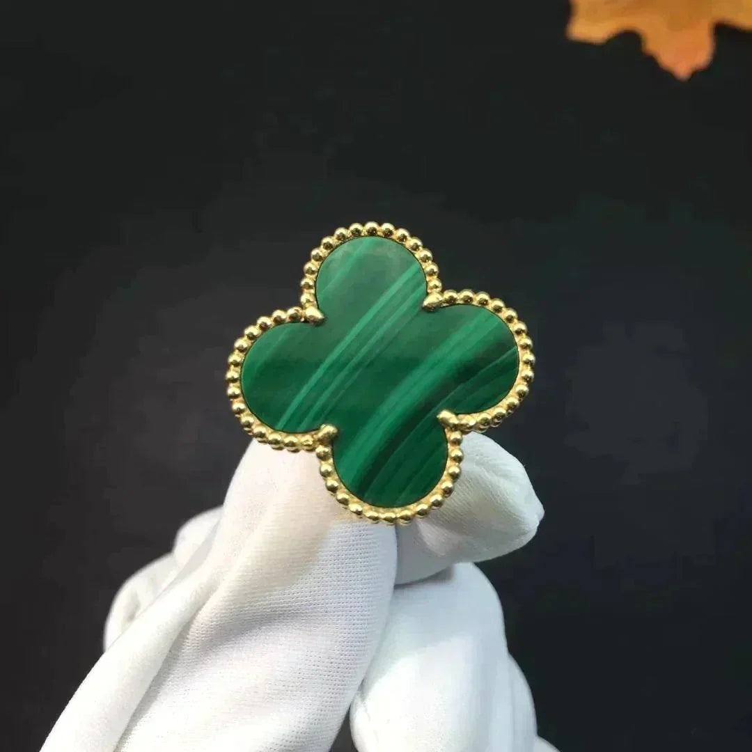 [Vellora-Opalyn]CLOVER MALACHITE RING