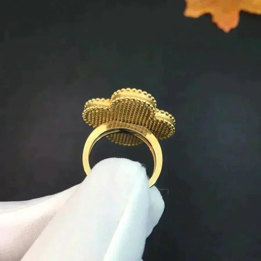[Vellora-Opalyn]CLOVER MALACHITE RING