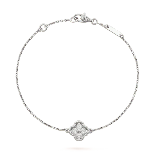 [Vellora-Opalyn]CLOVER  SINGLE FLOWER BRACELET SILVER