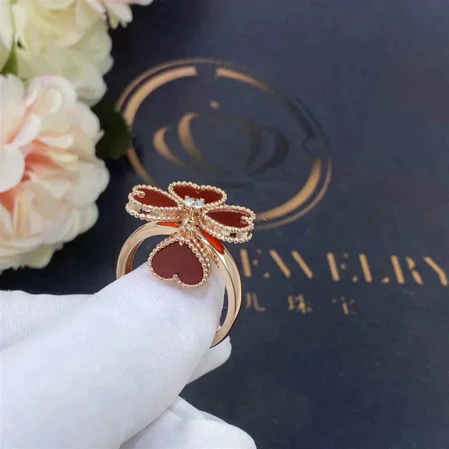 [Vellora-Opalyn]SWEET CLOVER CARNELIAN RING