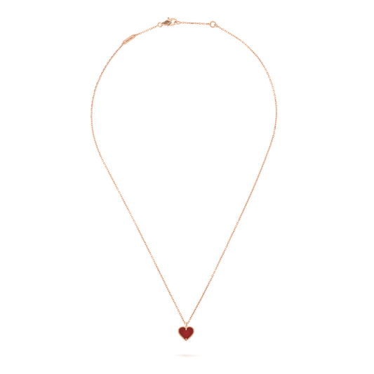 [Vellora-Opalyn]SWEET CLOVER CARNELIAN HEART NECKLACE
