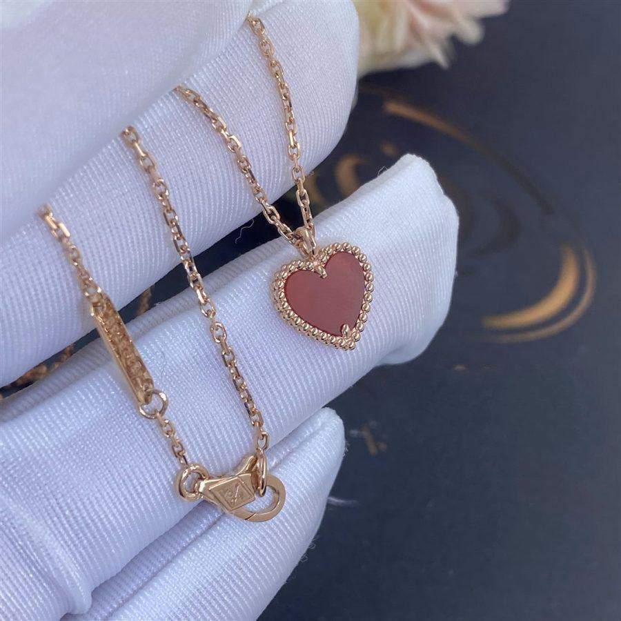 [Vellora-Opalyn]SWEET CLOVER CARNELIAN HEART NECKLACE