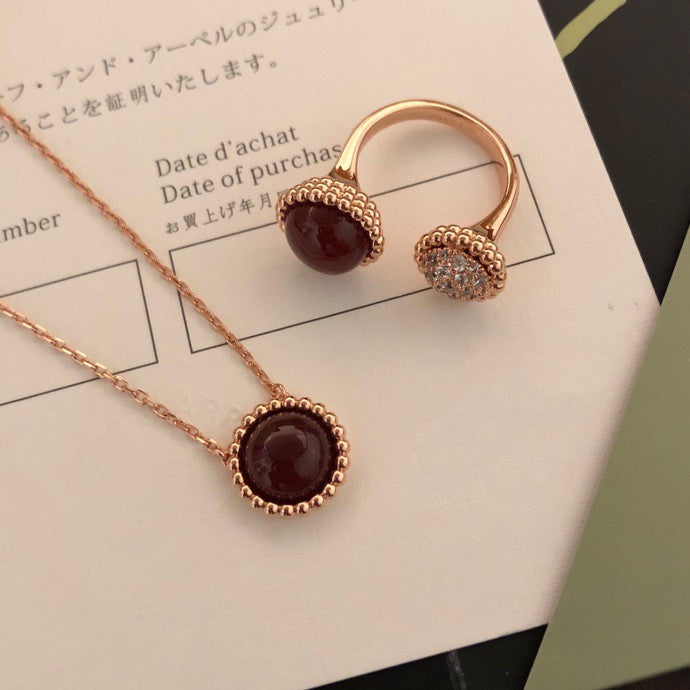 [Vellora-Opalyn]PERLEE COULEURS DIAMOND ROSE GOLD BETWEEN THE FINGER RING