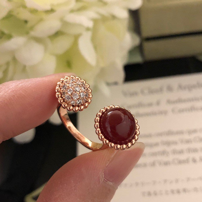 [Vellora-Opalyn]PERLEE COULEURS DIAMOND ROSE GOLD BETWEEN THE FINGER RING