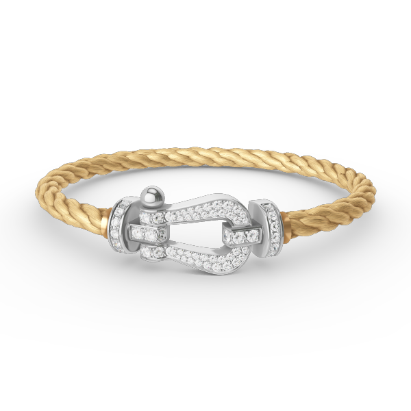 [Vellora-Opalyn]FORCE LARGE HORSESHOE FULL DIAMOND BRACELET SILVER