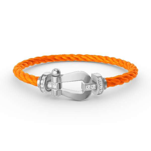 [Vellora-Opalyn]FORCE LARGE HORSESHOE HALF DIAMOND BRACELET SILVER