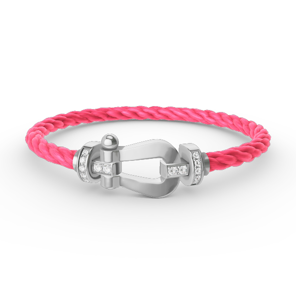 [Vellora-Opalyn]FORCE LARGE HORSESHOE HALF DIAMOND BRACELET SILVER