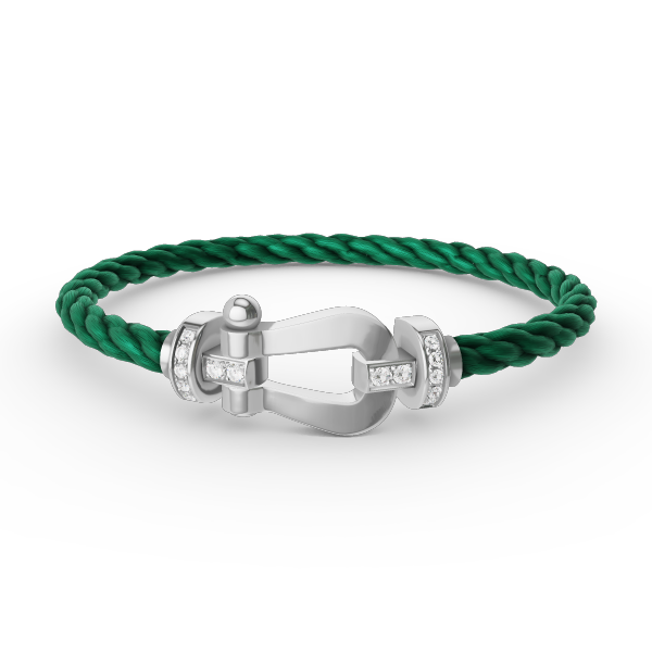 [Vellora-Opalyn]FORCE LARGE HORSESHOE HALF DIAMOND BRACELET SILVER