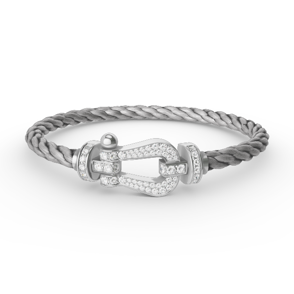 [Vellora-Opalyn]FORCE LARGE HORSESHOE FULL DIAMOND BRACELET SILVER